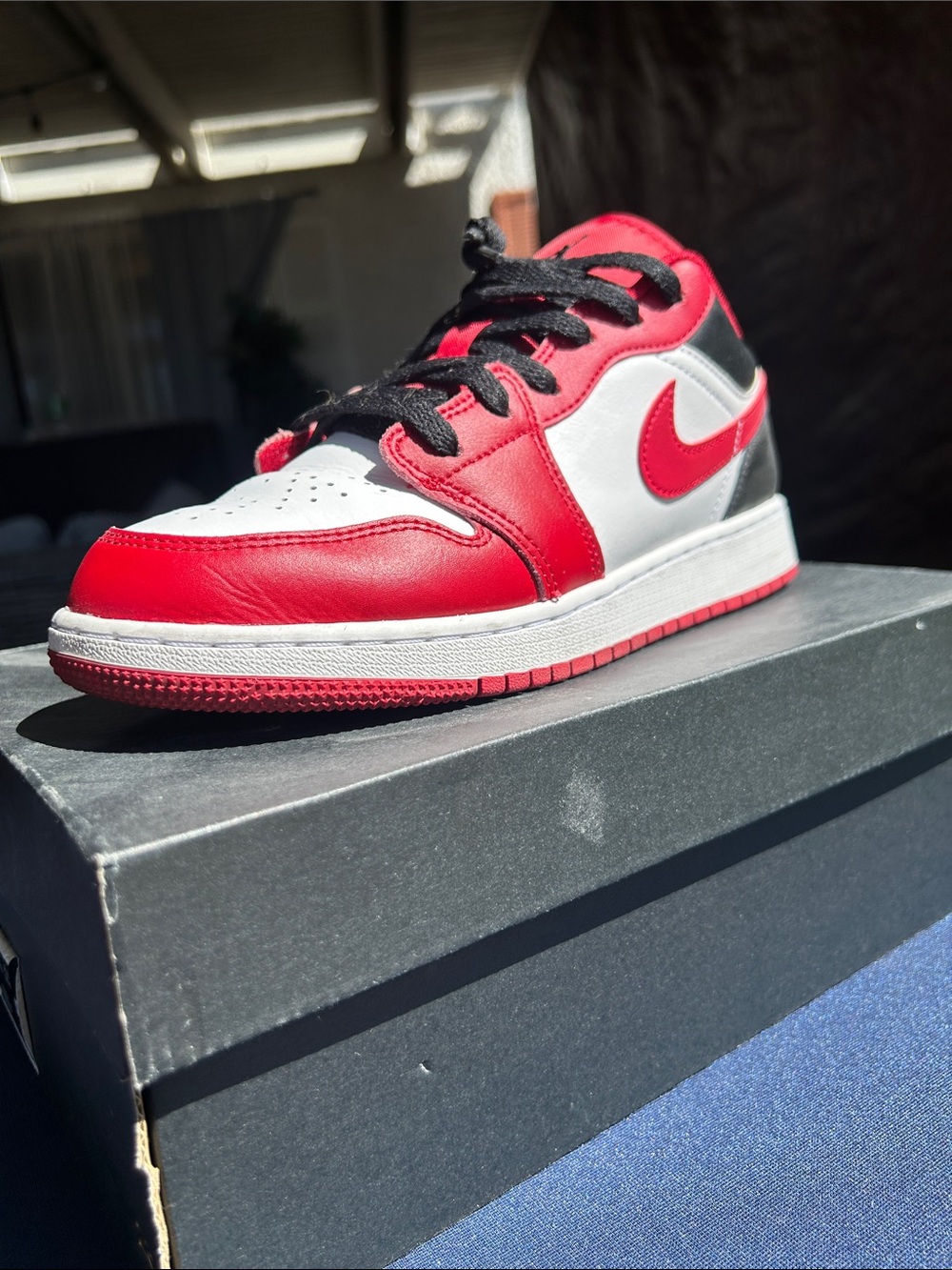 Jordan Kids Red, White & Black Low-Top Sneakers